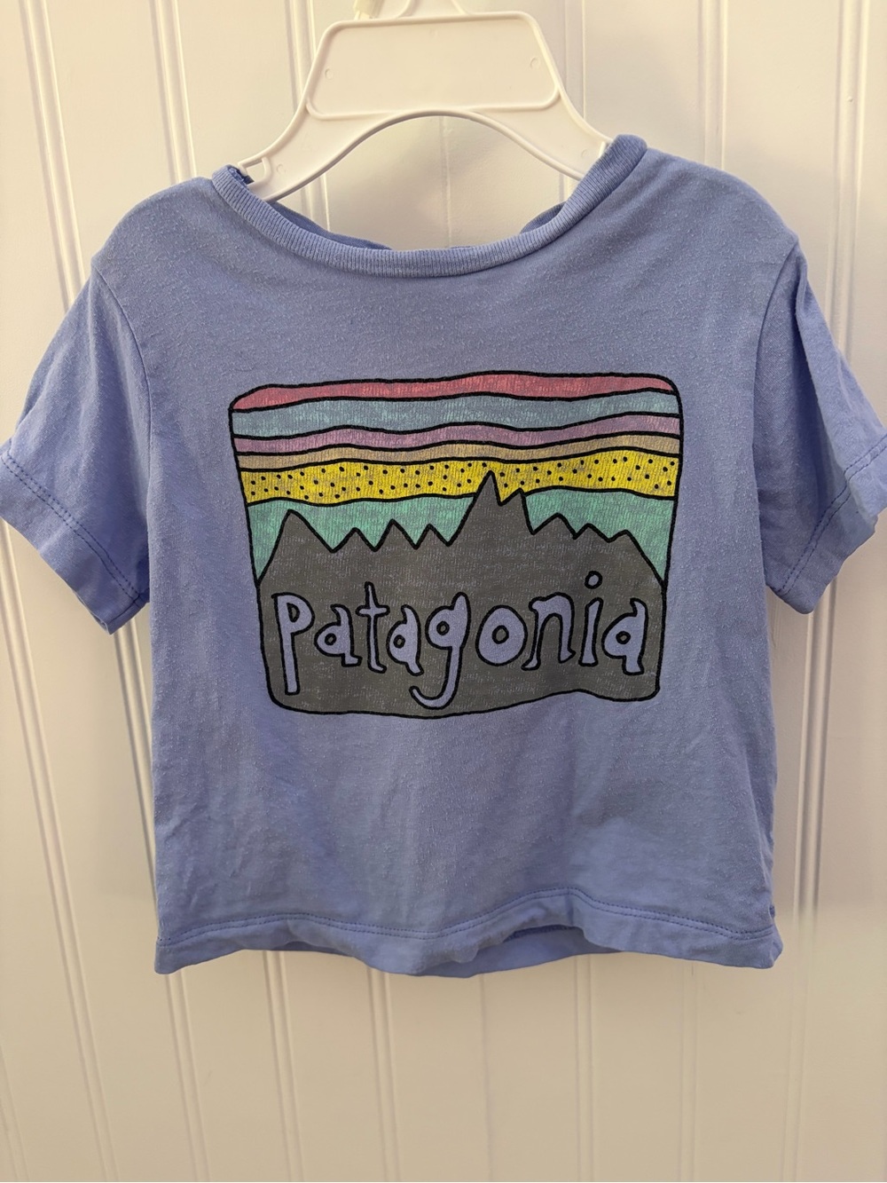 Patagonia Baby Girl Lavender Graphic Tee - Patagonia Logo Mountain Print